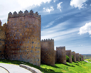 Image showing Fortress Wall of Ancient Avila, Spain