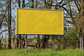 Image showing Empty billboard in countryside