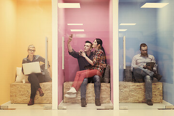 Image showing group of business people in creative working  space