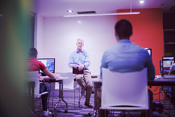 Image showing teacher and students in computer lab classroom