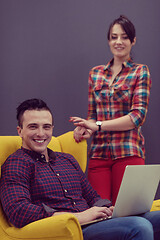 Image showing portrait of business people group in modern office interior