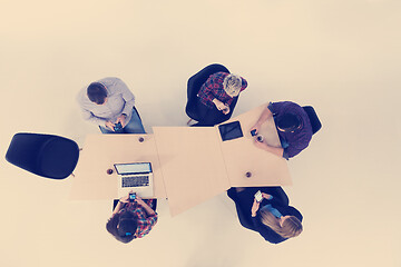 Image showing aerial view of business people group on meeting