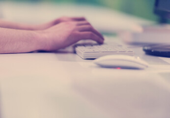 Image showing business woman working on computer at office