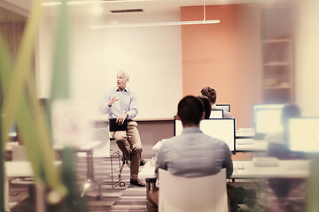 Image showing teacher and students in computer lab classroom