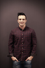 Image showing portrait of young startup business man in plaid shirt