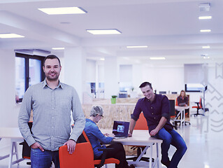 Image showing startup business, businessman portrait at modern office, team br