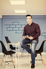 Image showing young startup business man portrait at modern office