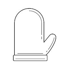Image showing Oven glove vector line icon.