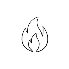 Image showing Fire flame hand drawn sketch icon.