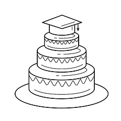 Image showing Graduation party vector line icon.