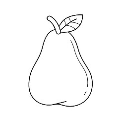 Image showing Pear fruit vector line icon.