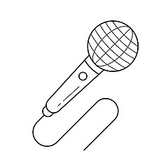 Image showing Speaking microphone line icon.