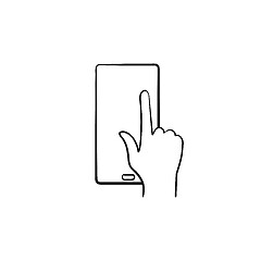 Image showing Phone touchscreen hand drawn sketch icon.