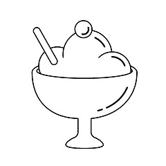 Image showing Ice-cream vector line icon.