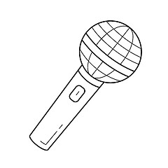 Image showing Radio microphone line icon.