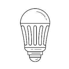 Image showing LED energy saving light bulb vector line icon.