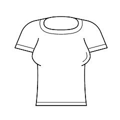 Image showing Woman tight t-shirt vector line icon.