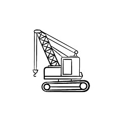 Image showing Lifting crane hand drawn sketch icon.