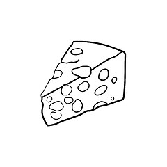 Image showing Portion of cheese hand drawn sketch icon.