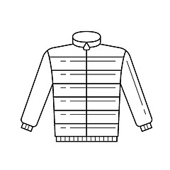 Image showing Down feather jacket vector line icon.