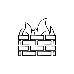 Image showing Firewall hand drawn sketch icon.