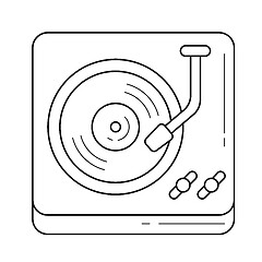 Image showing Turntable phonograph line icon.