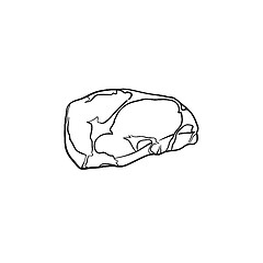 Image showing T-bone beef steak hand drawn sketch icon.