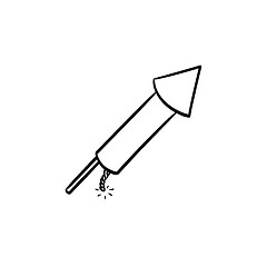 Image showing Firework hand drawn sketch icon.