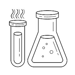 Image showing Laboratory equipment vector line icon.