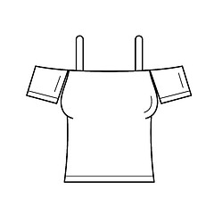 Image showing Sleeveless blouse vector line icon.