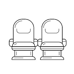 Image showing Theater seats line icon.