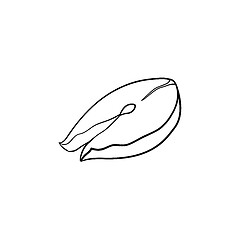 Image showing Fish steak hand drawn sketch icon.