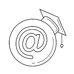 Image showing Online learning vector line icon.