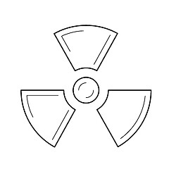 Image showing Radioactive sign vector line icon.