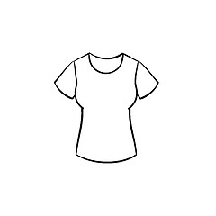 Image showing Woman tight t-shirt hand drawn sketch icon.