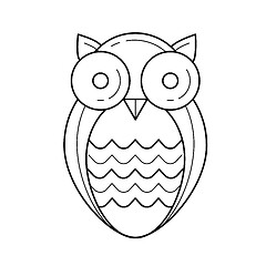 Image showing Wisdom owl vector line icon.
