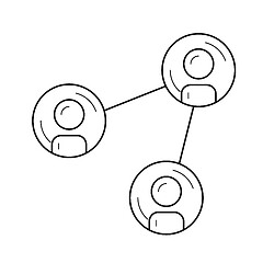 Image showing Community networking line icon.