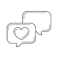 Image showing Love chat vector line icon.