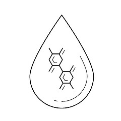 Image showing Lubricant drop vector line icon.