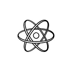 Image showing Electronic atom hand drawn sketch icon.