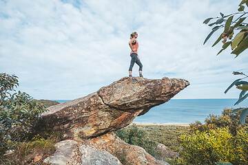 Image showing Standing on this balancing rock to view grand scenic views