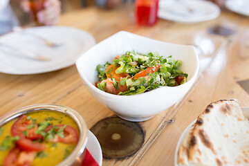 Image showing vegetable salad in bowl at indian restaurant