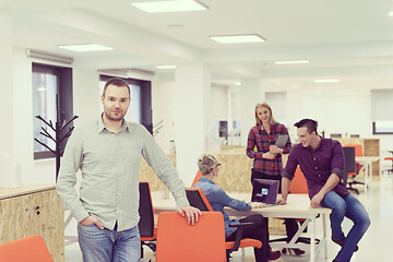 Image showing startup business, businessman portrait at modern office, team br