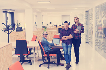 Image showing business people group portrait at modern office