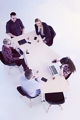 Image showing aerial view of business people group on meeting