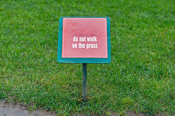 Image showing Grass Warning Sign