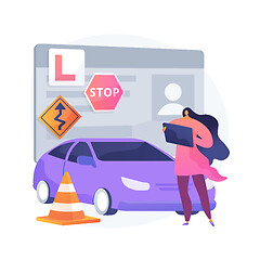 Image showing Driving lessons abstract concept vector illustration.