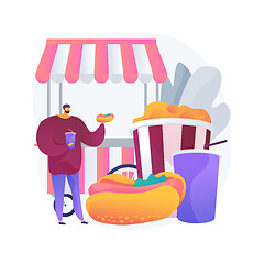 Image showing Street food abstract concept vector illustration.