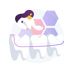 Image showing Dental tooth plate abstract concept vector illustration.