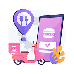 Image showing Food delivery service abstract concept vector illustration.